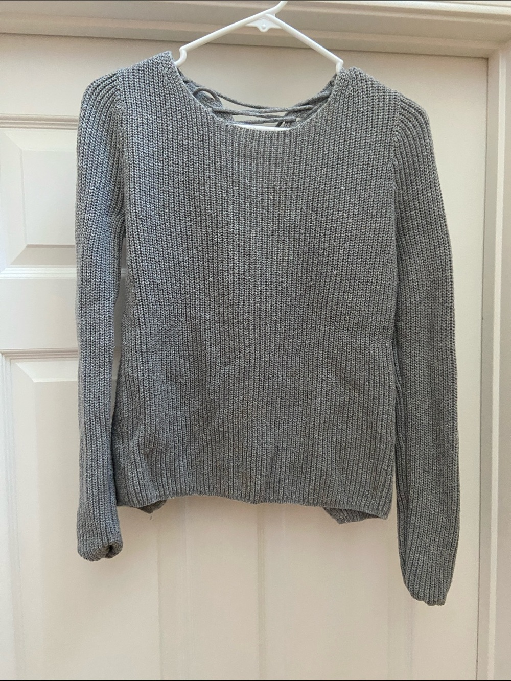 bp Heather Gray Ribbed Crewneck Sweater
